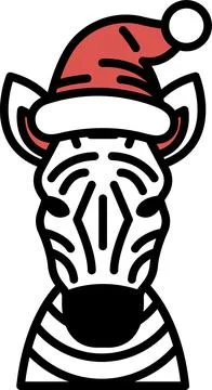 A zebra with a red hat on its head Illustrazione stock