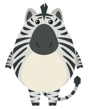 Zebra with round body Stock Illustration