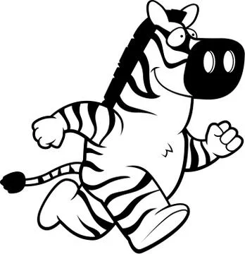 Zebra Running Stock Illustration