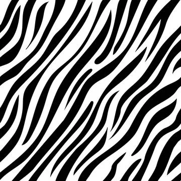 Zebra, seamless animalistic pattern. Abstract black and white illustration Stock Illustration