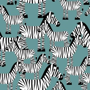 Zebra seamless pattern. Savannah Animal ornament. Wild animal texture. Stripe Stock Illustration