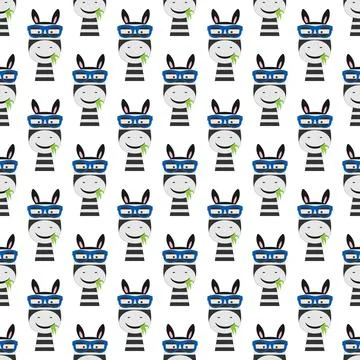 Zebra. Seamless pattern for simple backgrounds, textures, wallpapers, and pac Stock Illustration