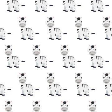 Zebra seamless pattern. Vector illustration in a flat style. イラスト素材