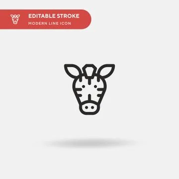 Zebra Simple vector icon. Illustration symbol design template for web mobile  Stock Illustration