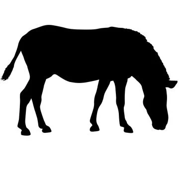 Zebra Standing in Side View Black Animal Silhouette Stock Illustration