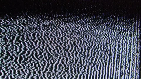 Zebra Static Pulse Abstract Analog CRT feedback glitch loop Stock Footage 346113905