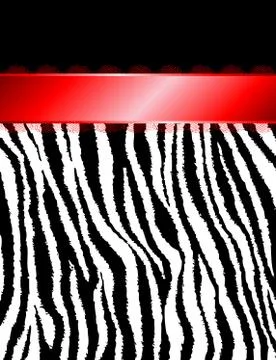 Zebra stripes &amp; red ribbon Stock Illustration