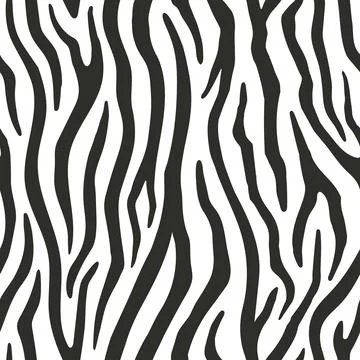 Zebra stripes seamless pattern design flat monochrome vector illustration. イラスト素材