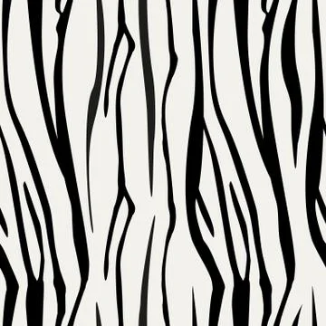 Zebra Stripes Seamless Pattern. Zebra print, animal skin, tiger stripes, abst Stock Illustration