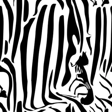 Zebra Stripes Seamless Pattern. Zebra print, animal skin, tiger stripes, abst Stock Illustration