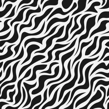 Zebra Stripes Seamless Pattern. Zebra print, animal skin, tiger stripes Stock Illustration