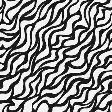 Zebra Stripes Seamless Pattern. Zebra print, animal skin, tiger stripes Illustrazione stock