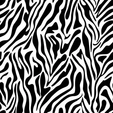Zebra Stripes Seamless Pattern. Zebra print, animal skin, tiger stripes Illustrazione stock
