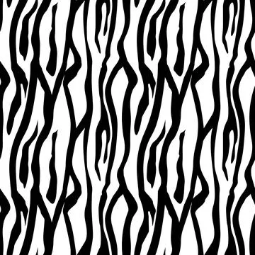 Zebra Stripes Seamless Pattern. Zebra print, animal skin, tiger stripes, ab.. Stock Illustration