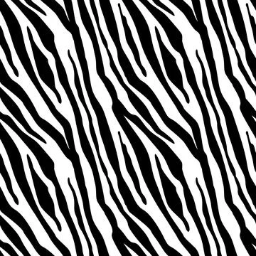 Zebra Stripes Seamless Pattern. Zebra print, animal skin, tiger stripes, ab.. Stock Illustration