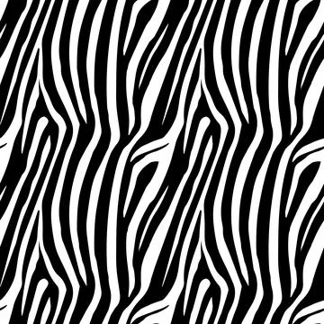 Zebra Stripes Seamless Pattern. Zebra print, animal skin, tiger stripes Stock Illustration