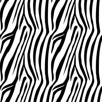 Zebra Stripes Seamless Pattern. Zebra print, animal skin, tiger stripes Stock Illustration