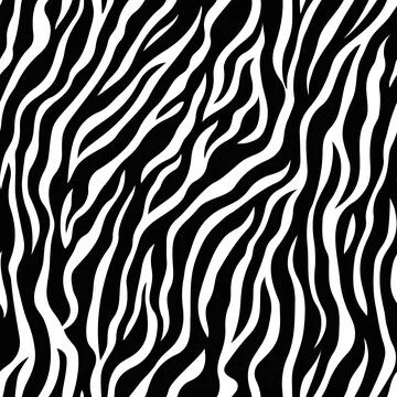 Zebra stripes seamless vector pattern, black and white animal texture Stock Illustration