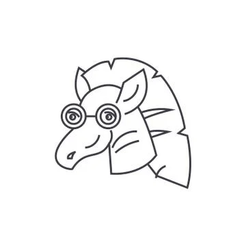 Zebra vector line icon, sign, illustration on background, editable strokes Illustrazione stock