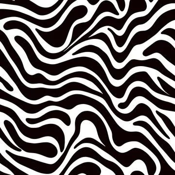 Zebra vector pattern of black smooth lines on a white background print Illustrazione stock