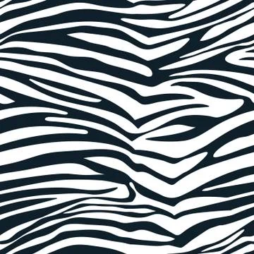 Zebra vector seamless pattern. Trendy fashion textile print in black white co Stock Illustration
