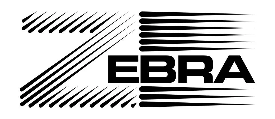 Zebra Vector Text Design in black and white Stock Illustration