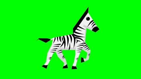 Zebra walks dust green plain, green screen effect Stock Footage 289213374