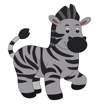 Zebra waving hand on a white background Stock Illustration