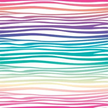 Zebra wavy rainbow tiling pattern Stock Illustration