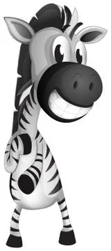 Zebra on white background Stock Illustration