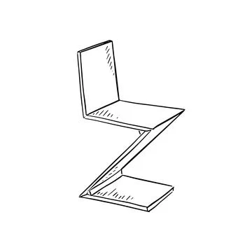 Zed chair drawing Stock Illustration