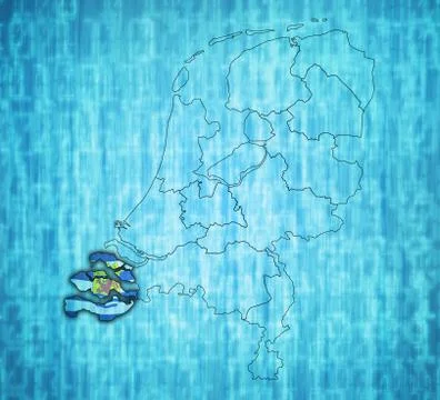 Zeeland on map of provinces of netherlands Stock Illustration