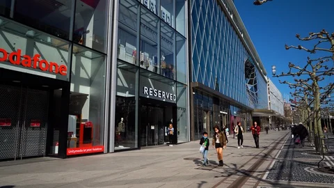Zeil Masked Closed Corona Shutdown Video stock 129718079
