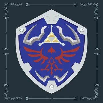 Zelda item Shield the legend of link wisdom courage and Power video game Stock Illustration