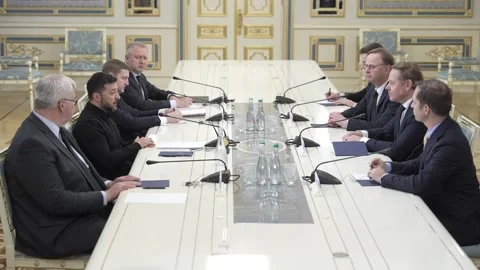 Zelenskyy meets with Dutch Foreign Minister in Kyiv, Kyiv, UA - 28 Oct 2025 Stock Footage 320072004