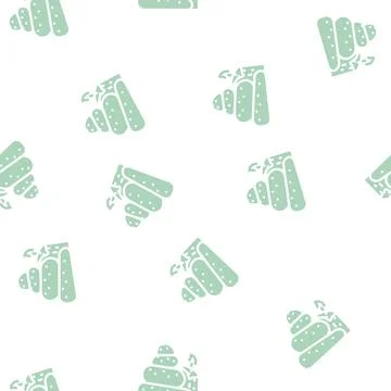 Zen accessories glyph vector seamless pattern Stock Illustration