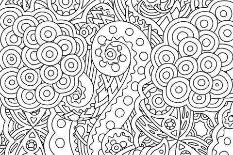 Zen art page with abstract linear pattern Stock Illustration