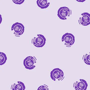 Zen circle enso glyph seamless pattern Stock Illustration
