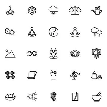 Zen concept line icons on white background Stock Illustration