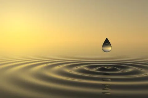 Zen drop falls into the water Stock Illustration