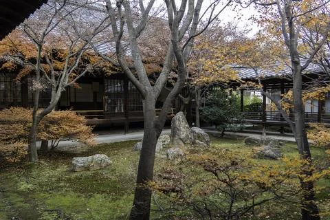 A zen garden in the fall Stock Photos