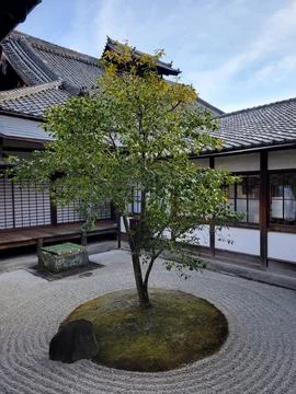 A zen garden in the fall Stock Photos