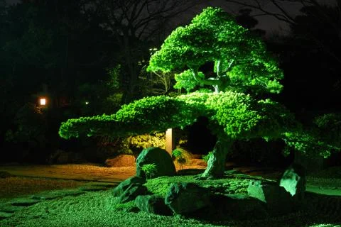 Zen garden by nigh Stock Photos