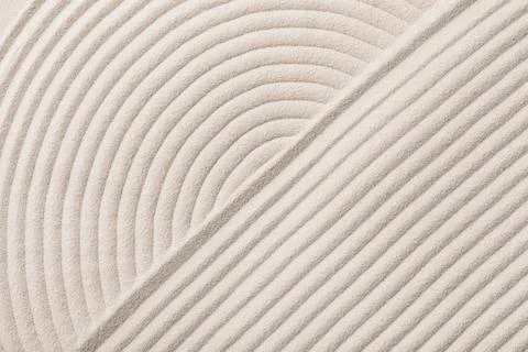 Zen garden sand pattern with curved and straight lines, abstract background f Stock Photos