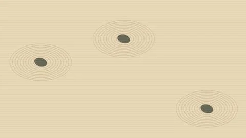 Zen garden sand pattern with stone circles Stock Illustration