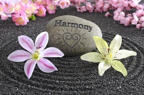 Zen Garten in Harmonie Stock Photos