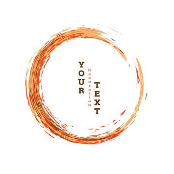 Zen ink circle emblem. Paint strokes. Multi-colored strokes. Design template  イラスト素材