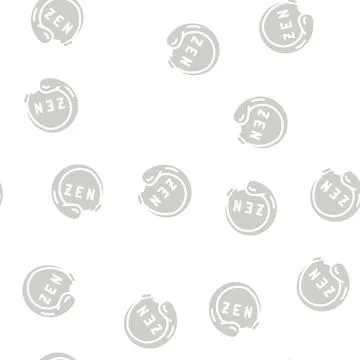 Zen meditation glyph vector seamless pattern Illustrazione stock