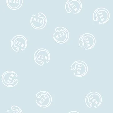 Zen meditation line vector seamless pattern Illustrazione stock