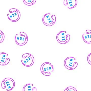 Zen meditation vector seamless pattern Stock Illustration
